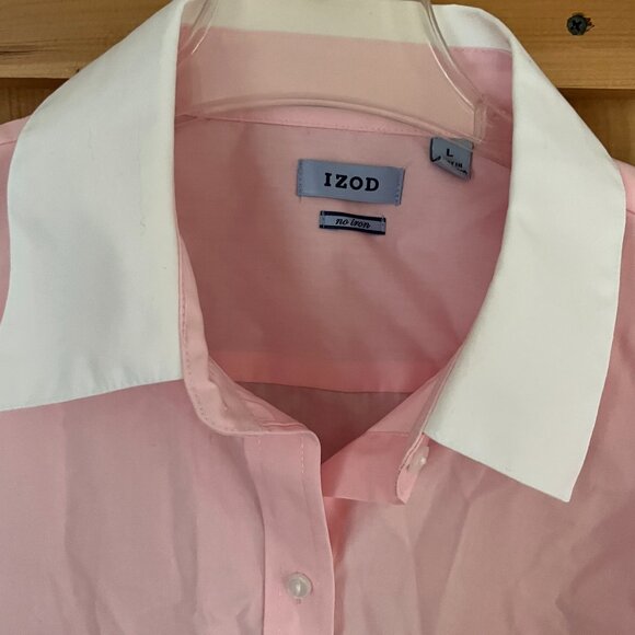 NWT - IZOD Pink and White Dress Shirt - Picture 2 of 5